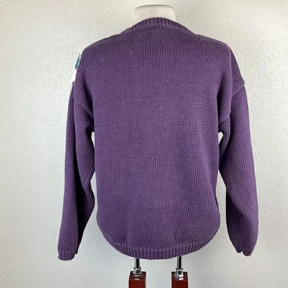 Vintage Russ Floral Stitched Sweater Size M EUC